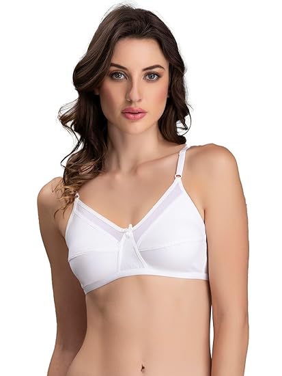 Clovia Cotton Solid Non-Padded Full-Cup Everyday Bra – Wire-Free, White